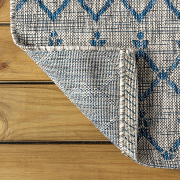 Ourika Moroccan Geometric Textured Weave Indoor/outdoor Area Rug